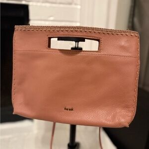 The Sak Coral Rose Pink Leather Clutch
